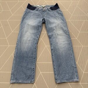 NEW Madewell The Maternity Dean Easy Straight Jeans Size 28 Light Wash Stretch